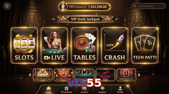 Main screen of Vf555 casino page for PK players