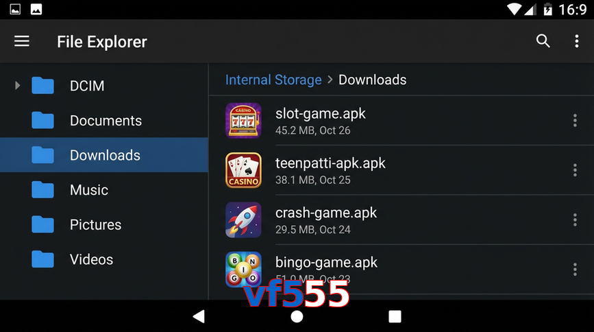 Main screen of Vf555 gameapk page for PK players